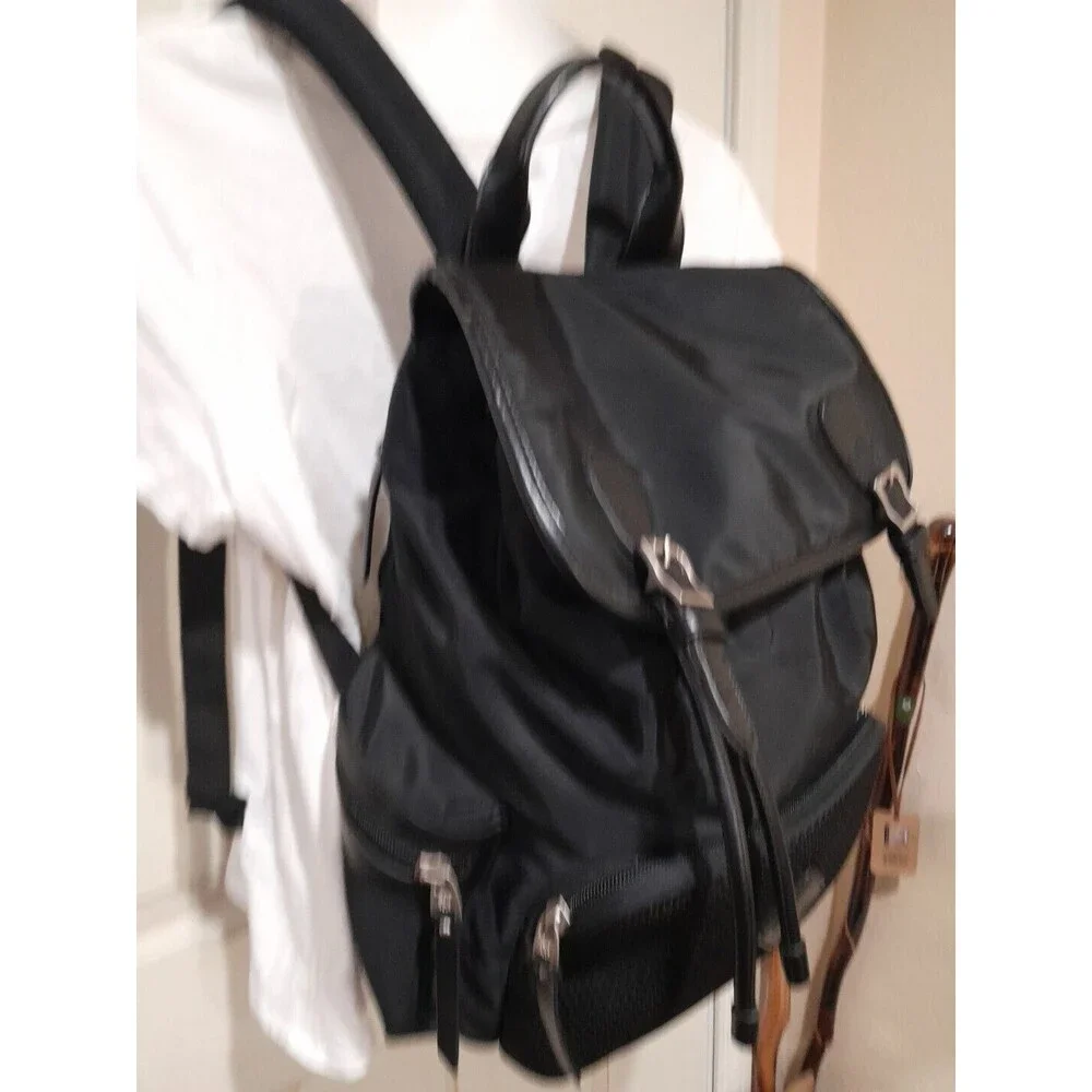 Ergo Baby Backpack, Deluxe Black  Diaper Bag, Leather Trim